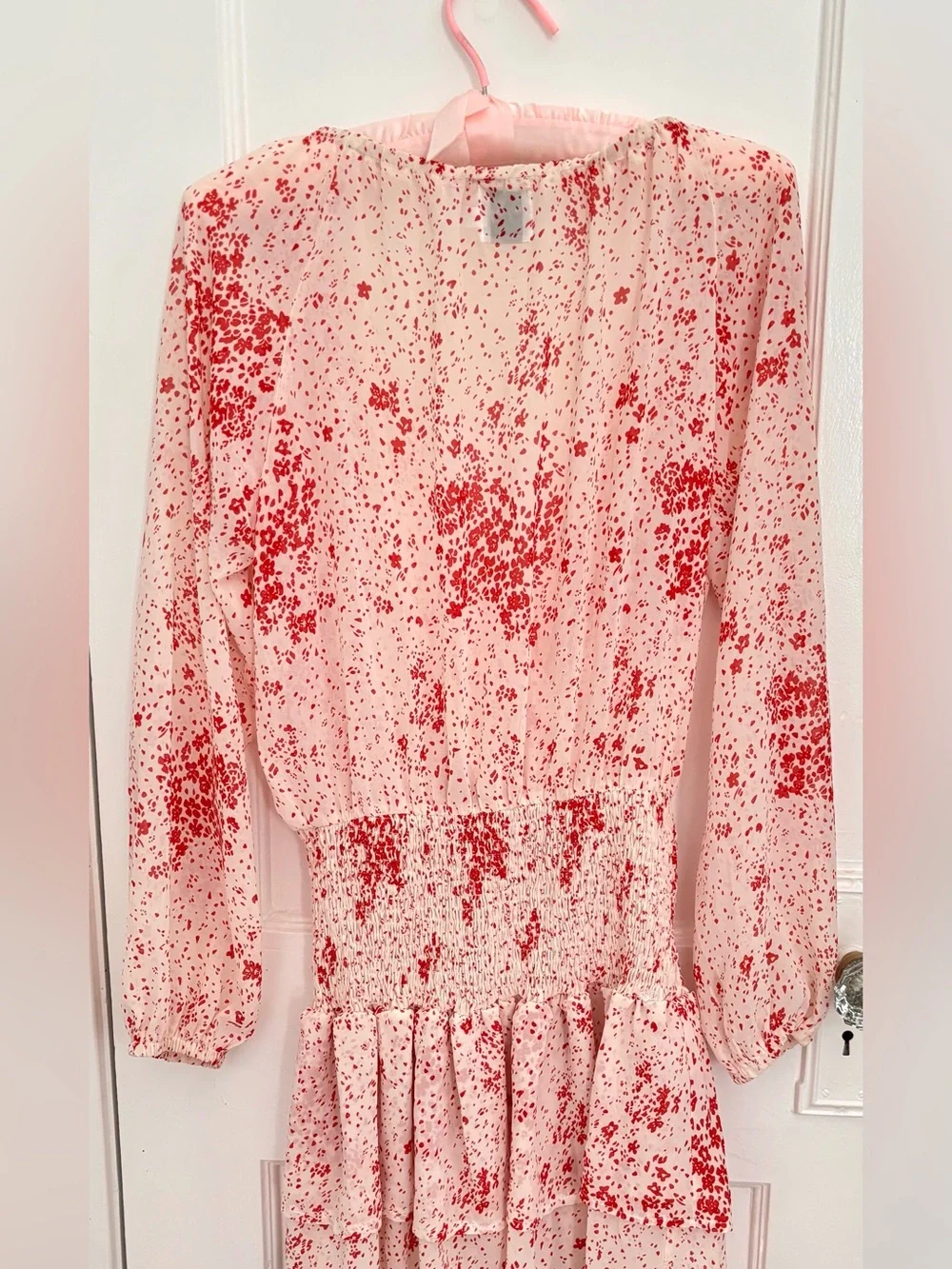 Princess Polly Altona Mini Dress floral Cream & Red Fairycore Romantic - Picture 6 of 6